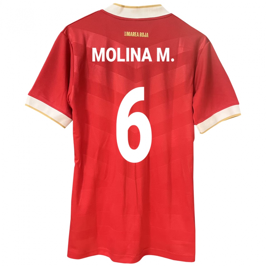 Criança Camisola Panamá Mariana Molina #6 Vermelho Principal 24-26 Camisa Brasil