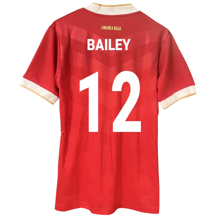 Criança Camisola Panamá Yenith Bailey #12 Vermelho Principal 24-26 Camisa Brasil
