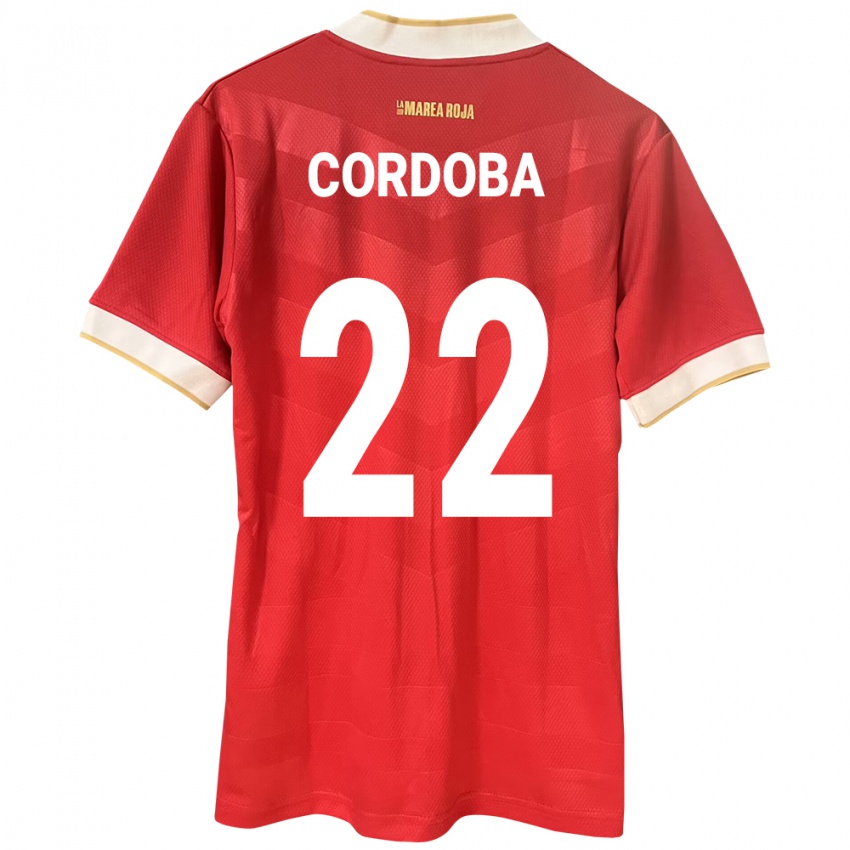 Criança Camisola Panamá Farissa Córdoba #22 Vermelho Principal 24-26 Camisa Brasil