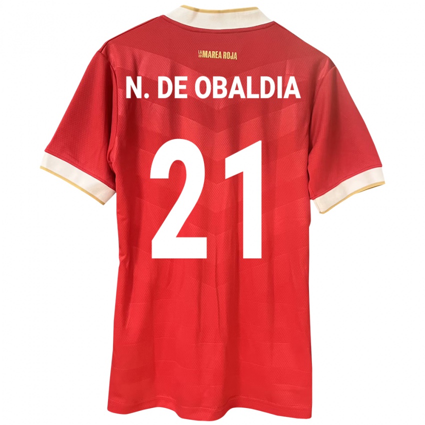 Criança Camisola Panamá Nicole De Obaldía #21 Vermelho Principal 24-26 Camisa Brasil