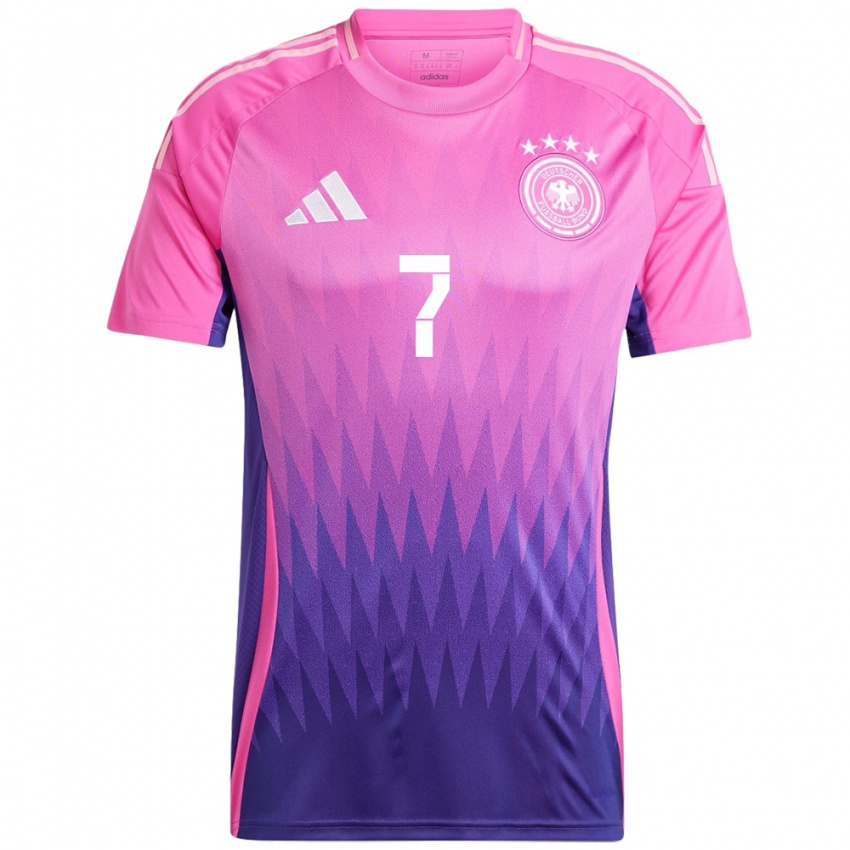 Criança Camisola Alemanha Kai Havertz #7 Rosa Roxo Alternativa 24-26 Camisa Brasil