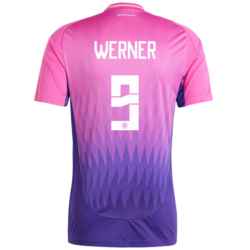 Criança Camisola Alemanha Timo Werner #9 Rosa Roxo Alternativa 24-26 Camisa Brasil