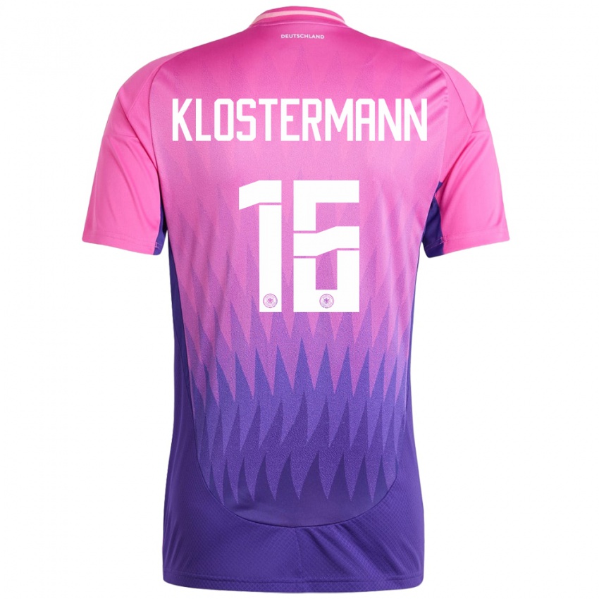 Criança Camisola Alemanha Lukas Klostermann #16 Rosa Roxo Alternativa 24-26 Camisa Brasil