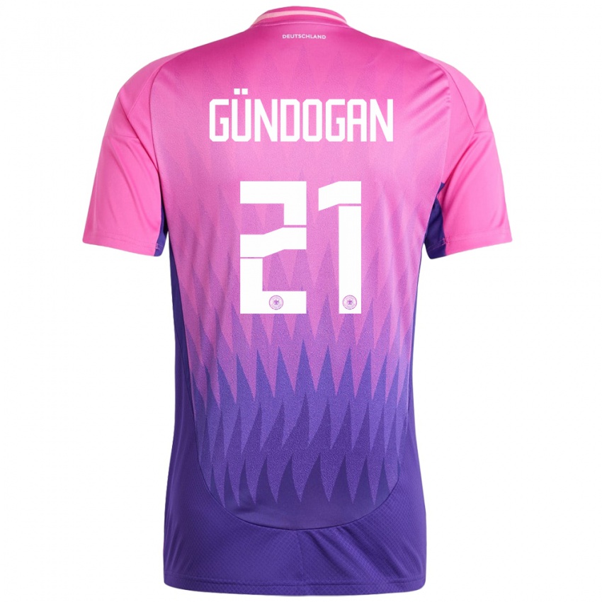 Criança Camisola Alemanha Ilkay Gundogan #21 Rosa Roxo Alternativa 24-26 Camisa Brasil