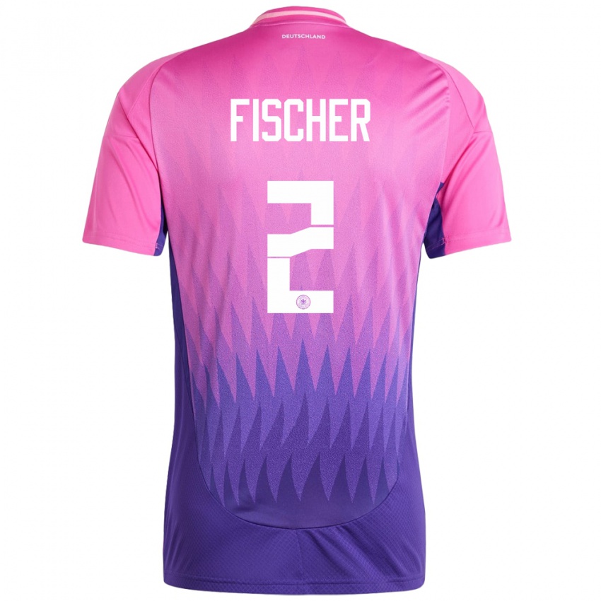 Criança Camisola Alemanha Kilian Fischer #2 Rosa Roxo Alternativa 24-26 Camisa Brasil