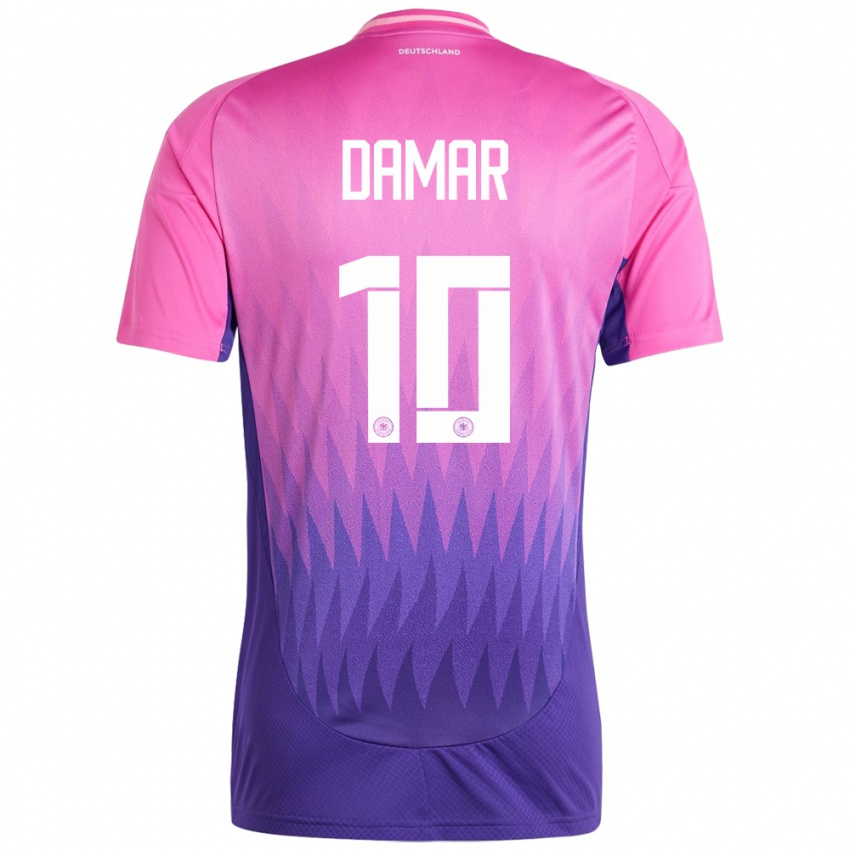 Criança Camisola Alemanha Muhammed Damar #10 Rosa Roxo Alternativa 24-26 Camisa Brasil