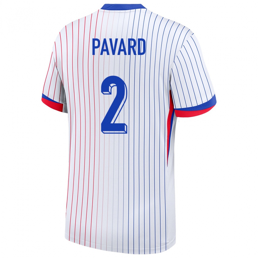 Criança Camisola França Benjamin Pavard #2 Branco Alternativa 24-26 Camisa Brasil