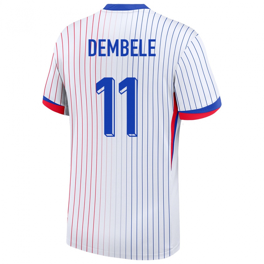 Criança Camisola França Ousmane Dembele #11 Branco Alternativa 24-26 Camisa Brasil