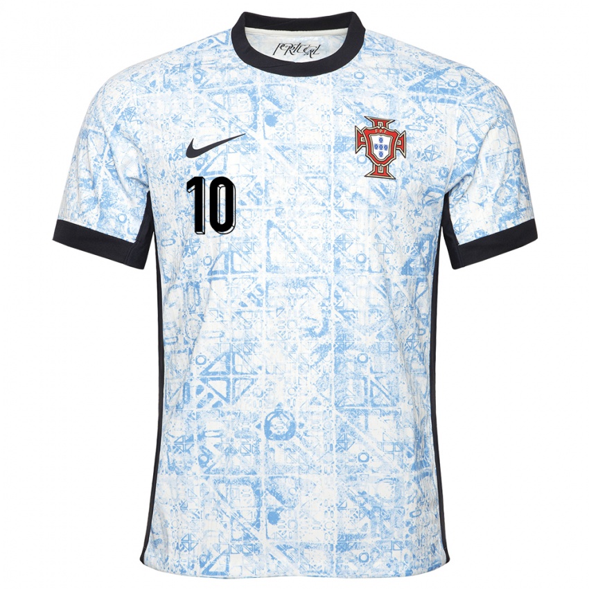 Criança Camisola Portugal Bernardo Silva #10 Azul Creme Alternativa 24-26 Camisa Brasil