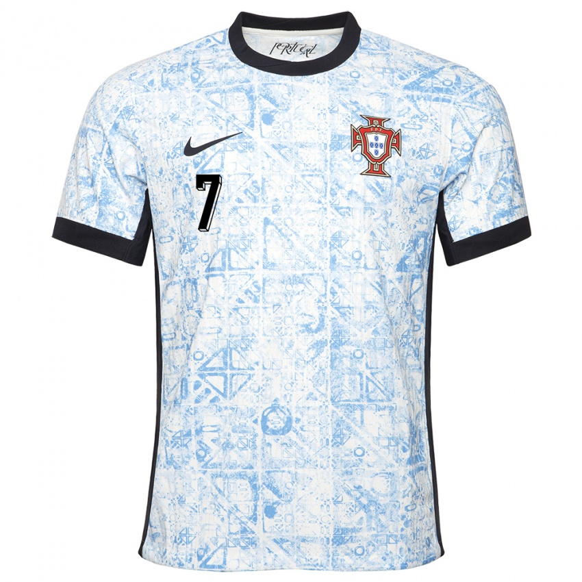 Criança Camisola Portugal Cristiano Ronaldo #7 Azul Creme Alternativa 24-26 Camisa Brasil