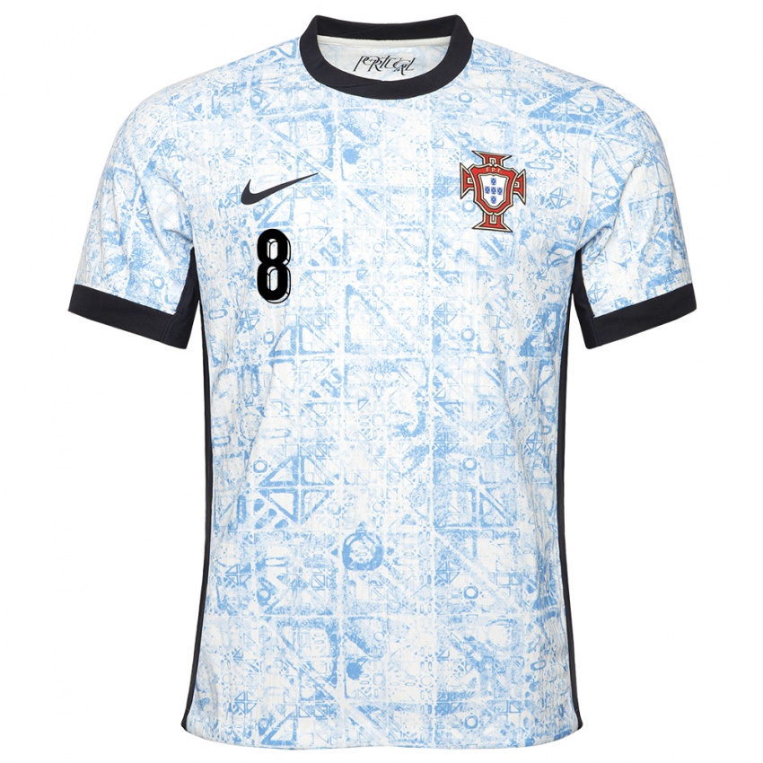 Criança Camisola Portugal Joao Teixeira #8 Azul Creme Alternativa 24-26 Camisa Brasil