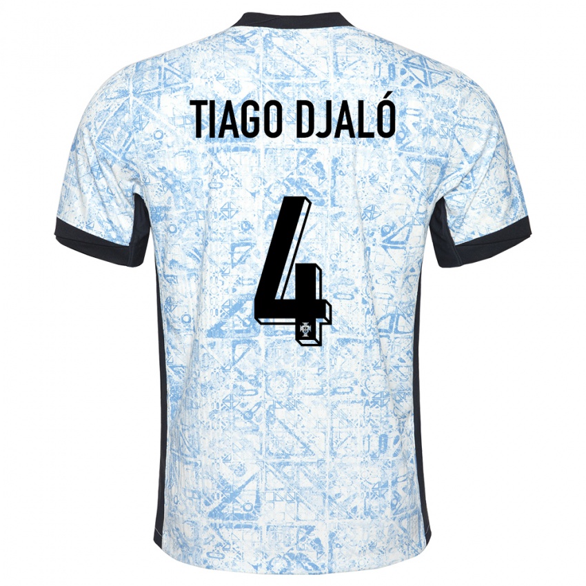 Criança Camisola Portugal Tiago Djalo #4 Azul Creme Alternativa 24-26 Camisa Brasil