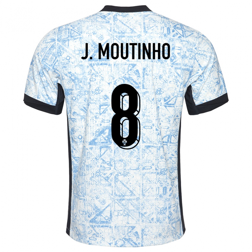 Criança Camisola Portugal Joao Moutinho #8 Azul Creme Alternativa 24-26 Camisa Brasil