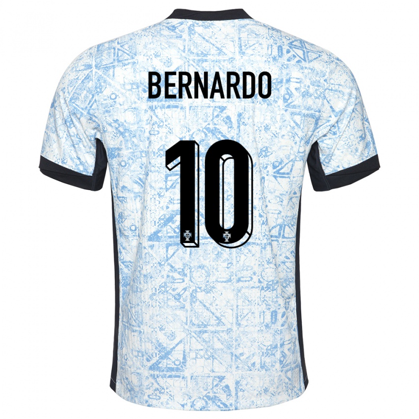 Criança Camisola Portugal Bernardo Silva #10 Azul Creme Alternativa 24-26 Camisa Brasil