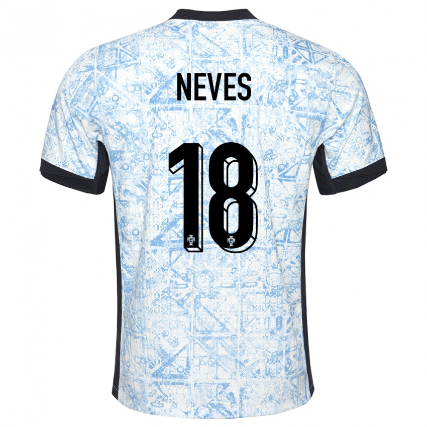 Criança Camisola Portugal Ruben Neves #18 Azul Creme Alternativa 24-26 Camisa Brasil