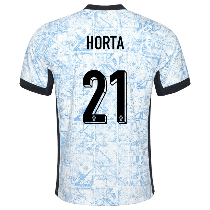 Criança Camisola Portugal Ricardo Horta #21 Azul Creme Alternativa 24-26 Camisa Brasil