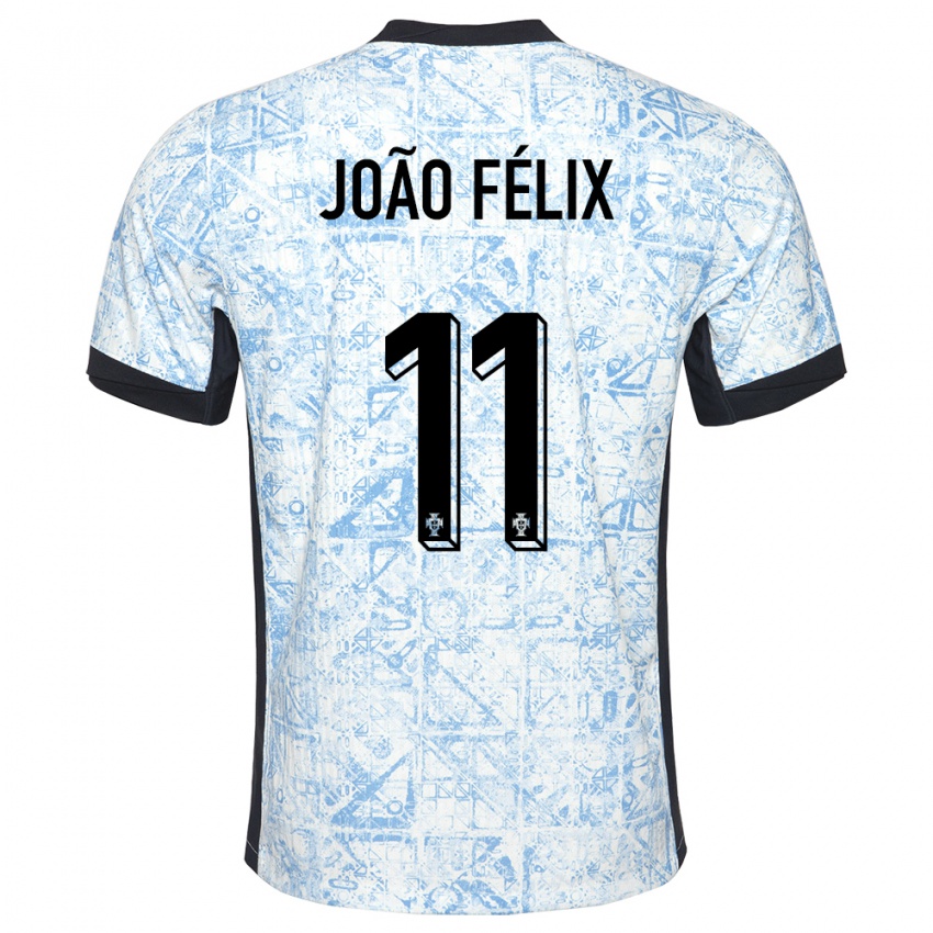 Criança Camisola Portugal Joao Felix #11 Azul Creme Alternativa 24-26 Camisa Brasil