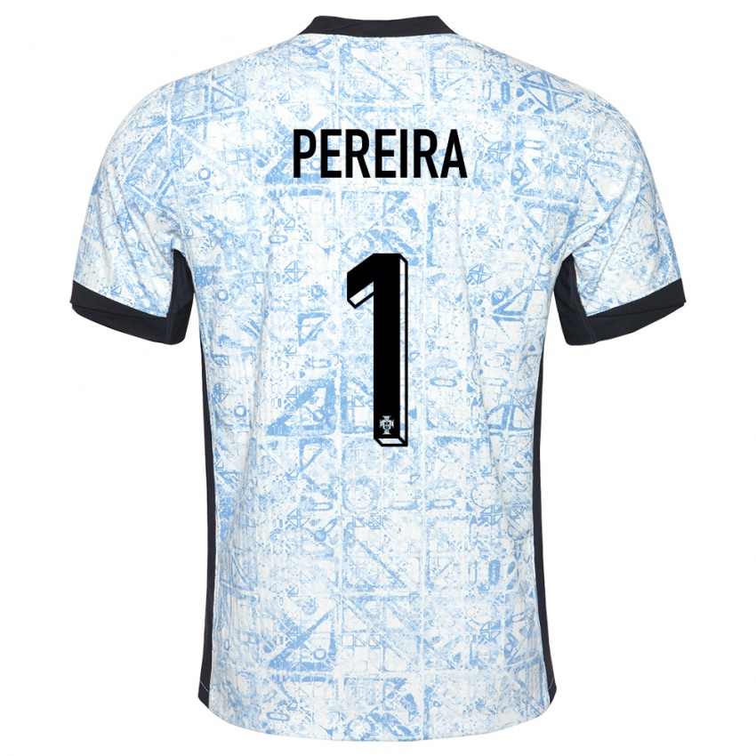 Criança Camisola Portugal Ines Pereira #1 Azul Creme Alternativa 24-26 Camisa Brasil