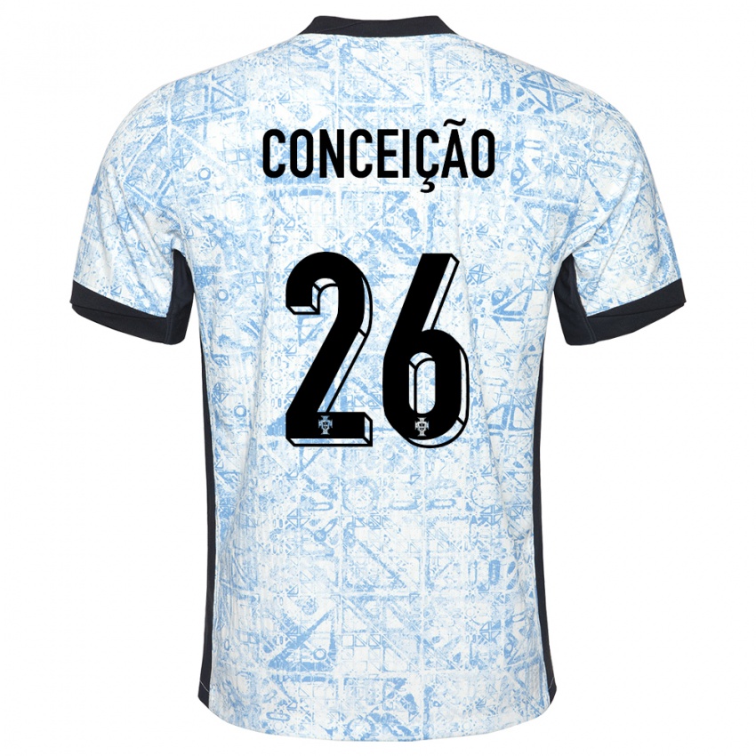 Criança Camisola Portugal Francisco Conceicao #26 Azul Creme Alternativa 24-26 Camisa Brasil