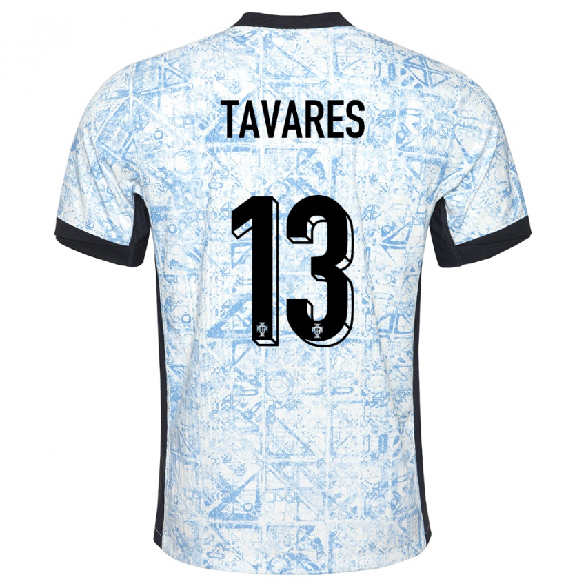 Criança Camisola Portugal Nuno Tavares #13 Azul Creme Alternativa 24-26 Camisa Brasil