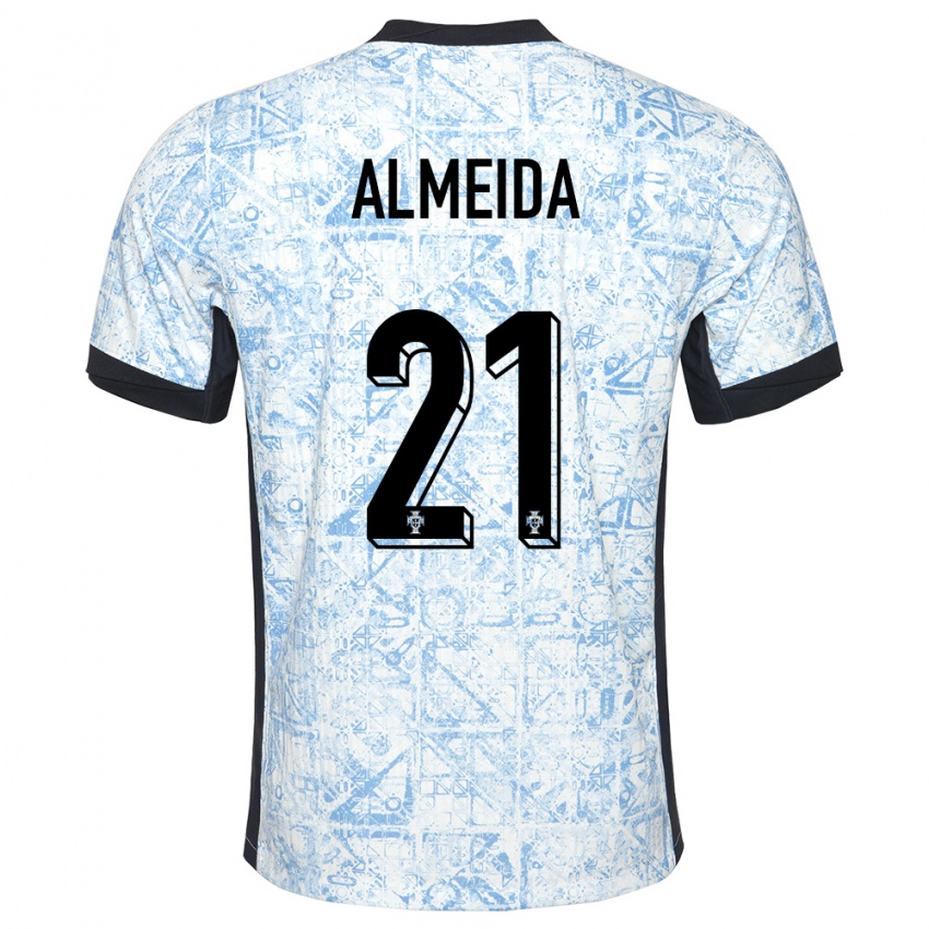 Criança Camisola Portugal Andre Almeida #21 Azul Creme Alternativa 24-26 Camisa Brasil