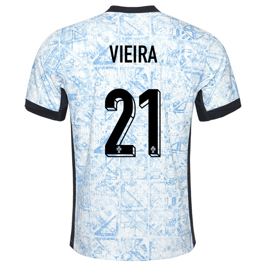 Criança Camisola Portugal Fabio Vieira #21 Azul Creme Alternativa 24-26 Camisa Brasil