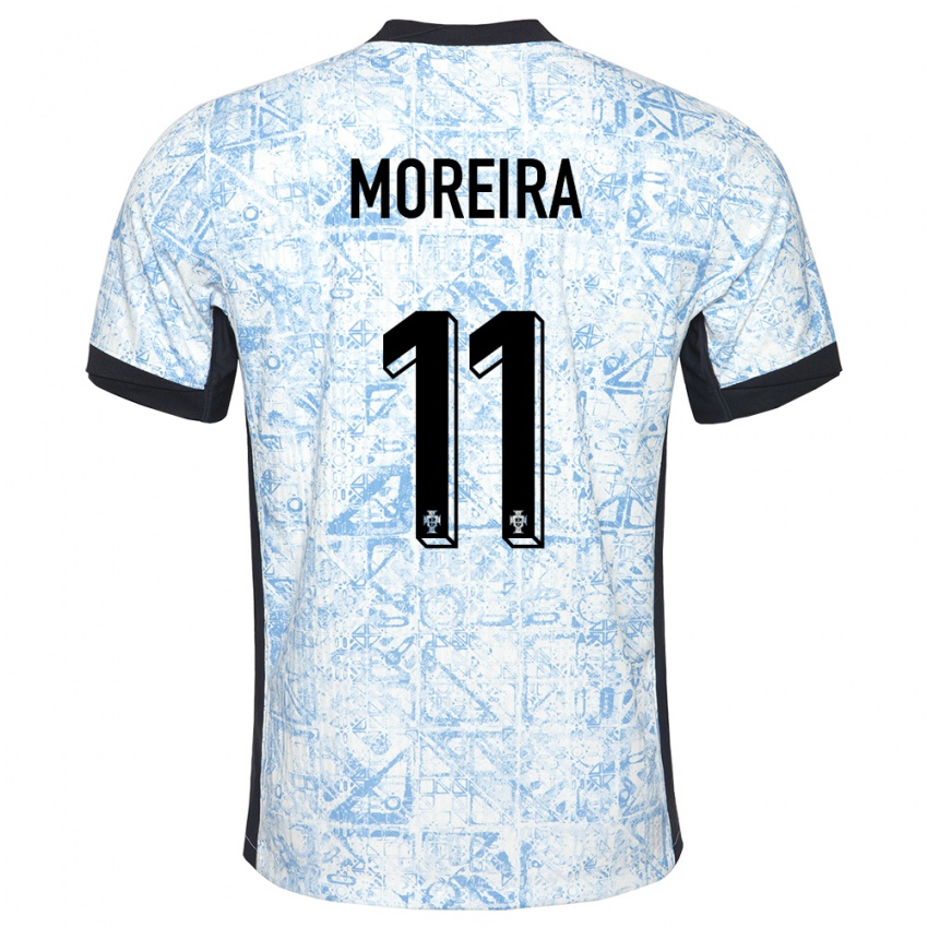 Criança Camisola Portugal Diego Moreira #11 Azul Creme Alternativa 24-26 Camisa Brasil