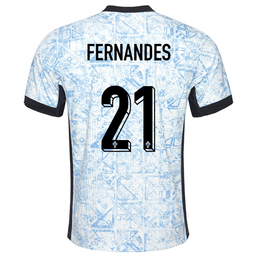 Criança Camisola Portugal Mateus Fernandes #21 Azul Creme Alternativa 24-26 Camisa Brasil