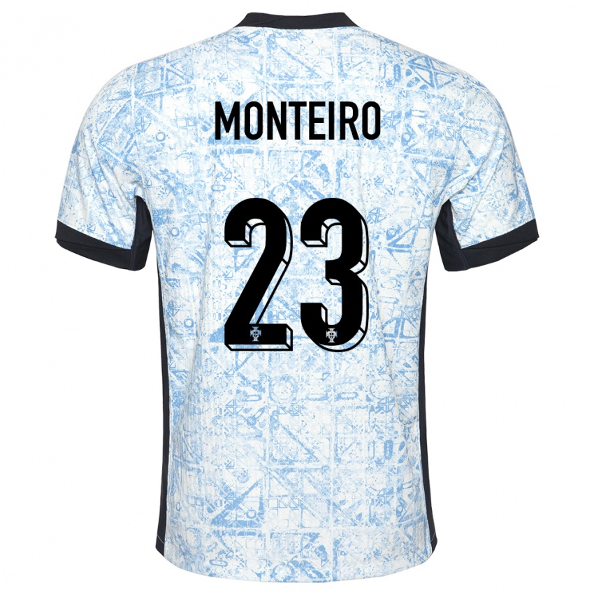 Criança Camisola Portugal David Monteiro #23 Azul Creme Alternativa 24-26 Camisa Brasil