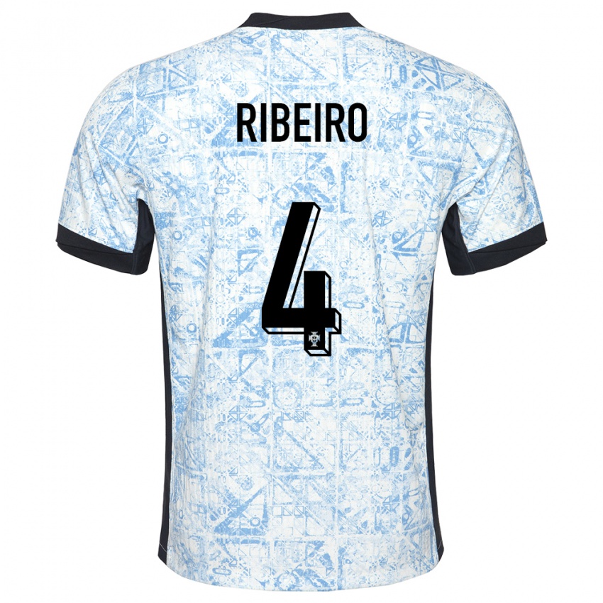 Criança Camisola Portugal Ricardo Ribeiro #4 Azul Creme Alternativa 24-26 Camisa Brasil