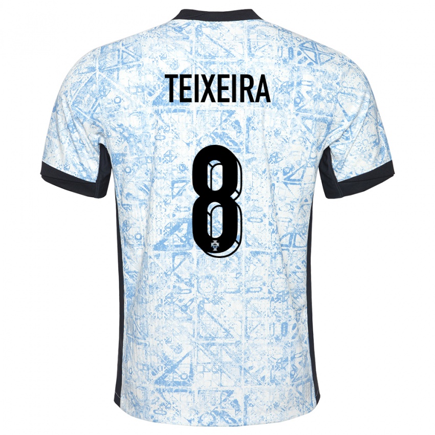 Criança Camisola Portugal Joao Teixeira #8 Azul Creme Alternativa 24-26 Camisa Brasil