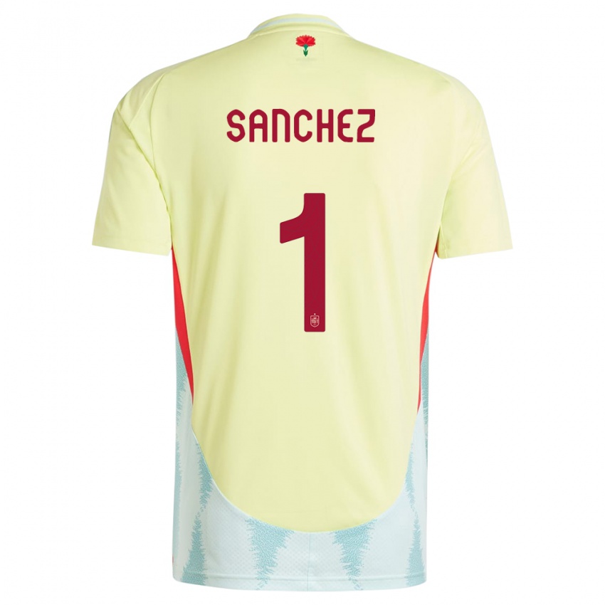 Criança Camisola Espanha Robert Sanchez #1 Amarelo Alternativa 24-26 Camisa Brasil