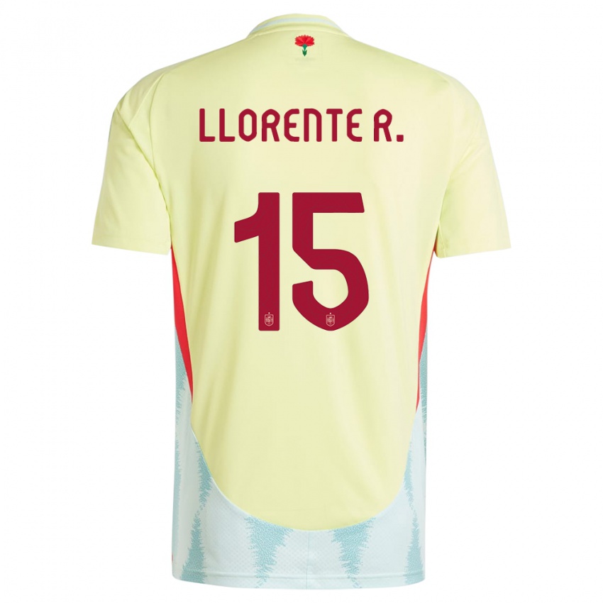 Criança Camisola Espanha Diego Llorente #15 Amarelo Alternativa 24-26 Camisa Brasil