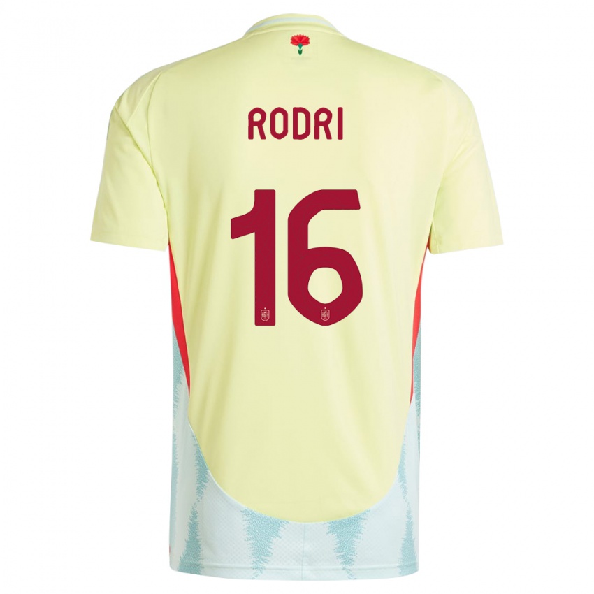 Criança Camisola Espanha Rodri #16 Amarelo Alternativa 24-26 Camisa Brasil