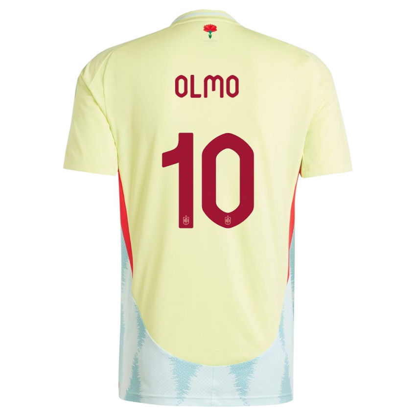 Criança Camisola Espanha Dani Olmo #10 Amarelo Alternativa 24-26 Camisa Brasil