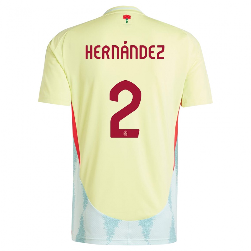 Criança Camisola Espanha Oihane Hernandez #2 Amarelo Alternativa 24-26 Camisa Brasil