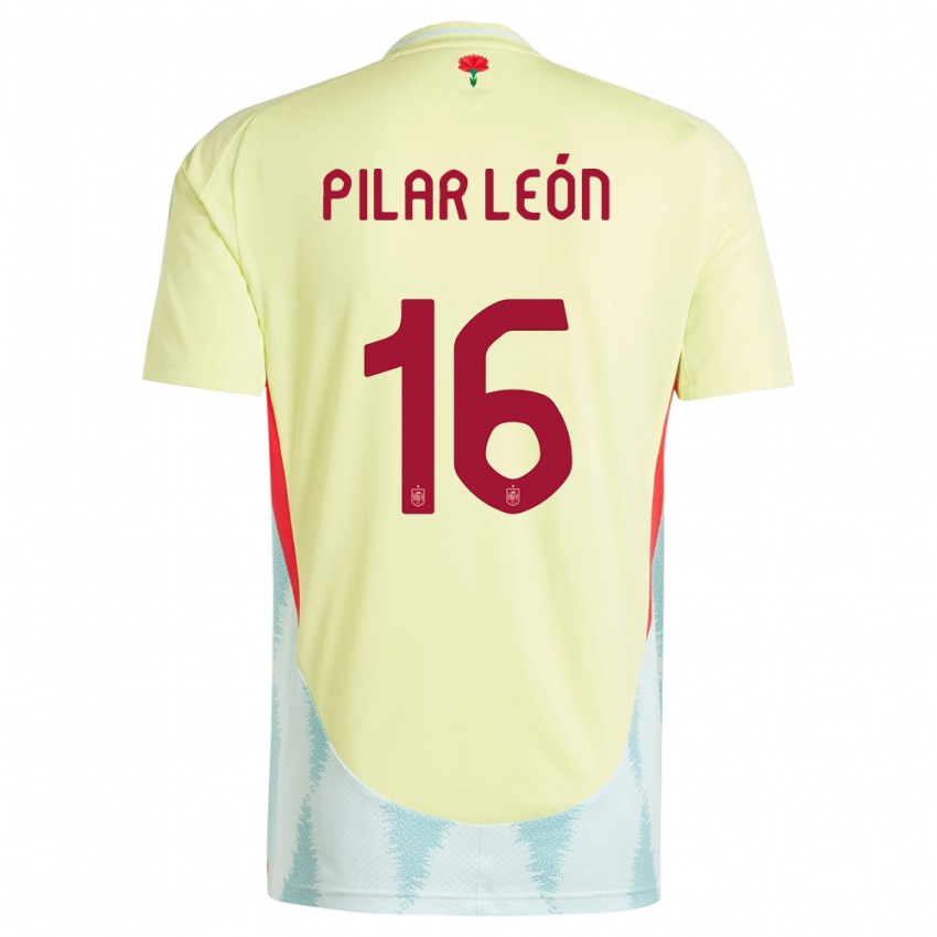 Criança Camisola Espanha Maria Pilar Leon #16 Amarelo Alternativa 24-26 Camisa Brasil