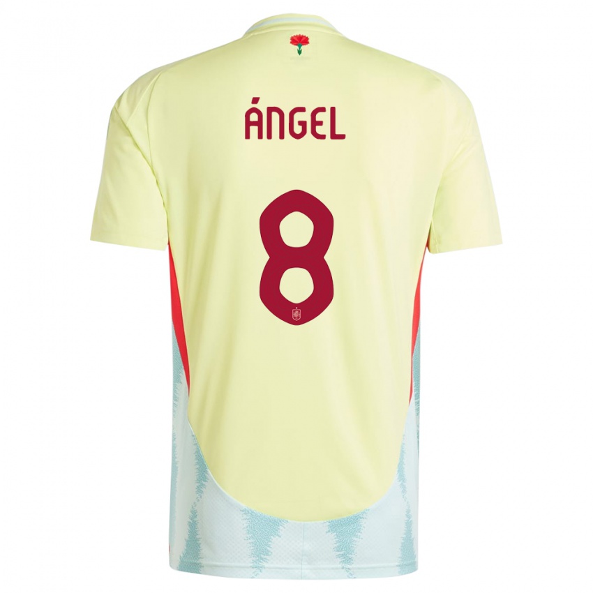 Criança Camisola Espanha Manuel Angel #8 Amarelo Alternativa 24-26 Camisa Brasil