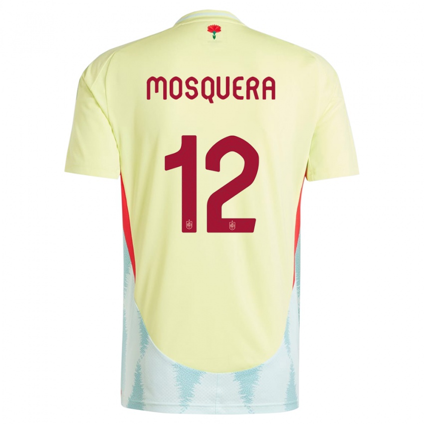 Criança Camisola Espanha Cristian Mosquera #12 Amarelo Alternativa 24-26 Camisa Brasil