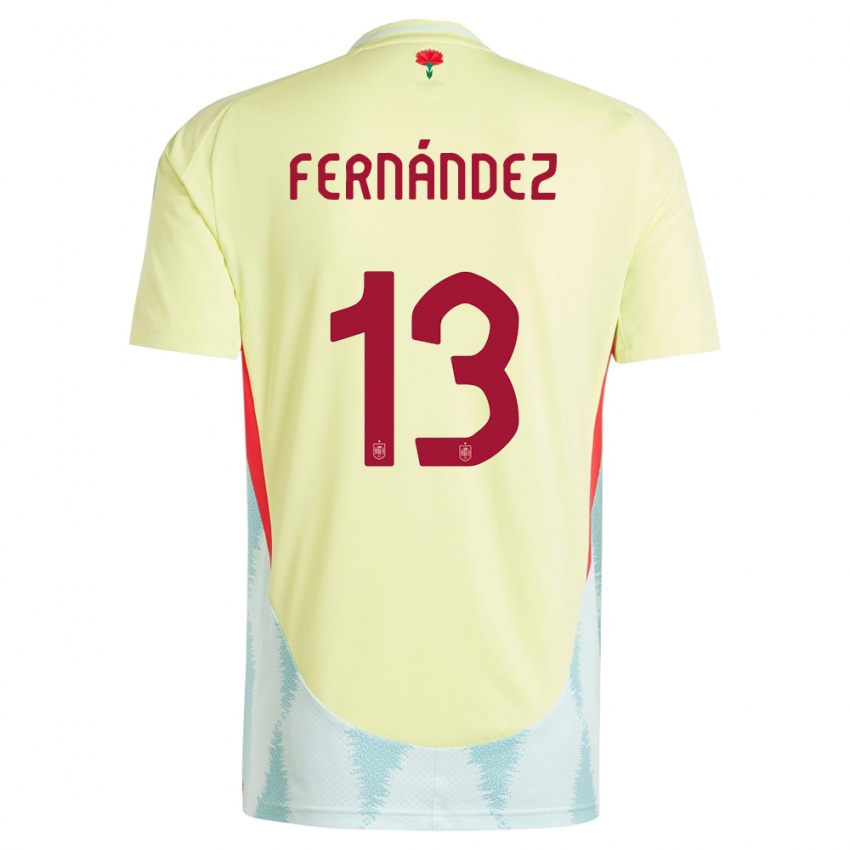 Criança Camisola Espanha Cesar Fernandez #13 Amarelo Alternativa 24-26 Camisa Brasil