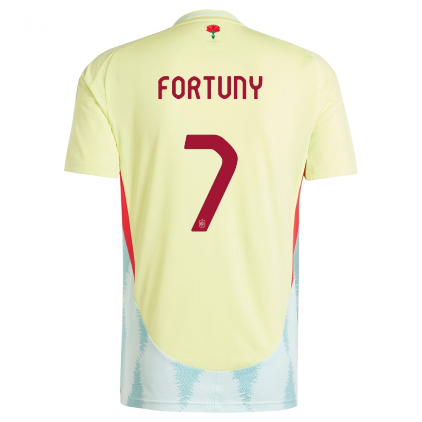 Criança Camisola Espanha Pol Fortuny #7 Amarelo Alternativa 24-26 Camisa Brasil