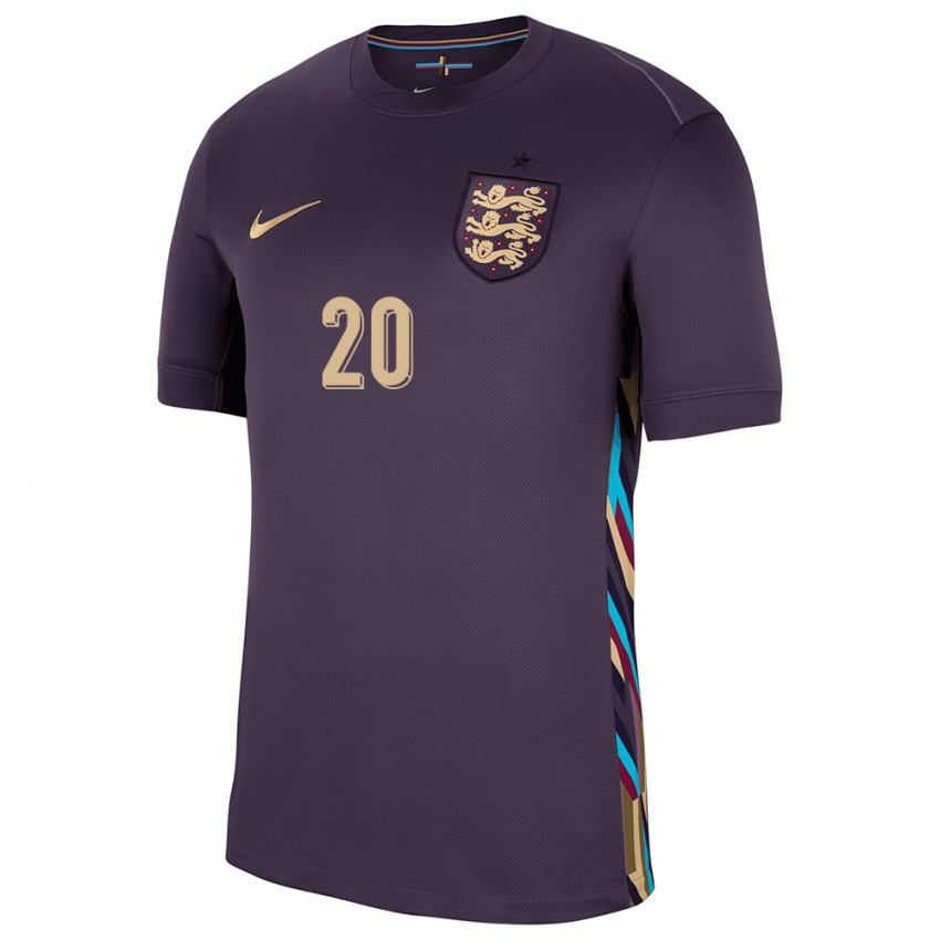 Criança Camisola Inglaterra Jarrod Bowen #20 Passa Escura Alternativa 24-26 Camisa Brasil