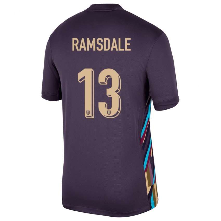 Criança Camisola Inglaterra Aaron Ramsdale #13 Passa Escura Alternativa 24-26 Camisa Brasil