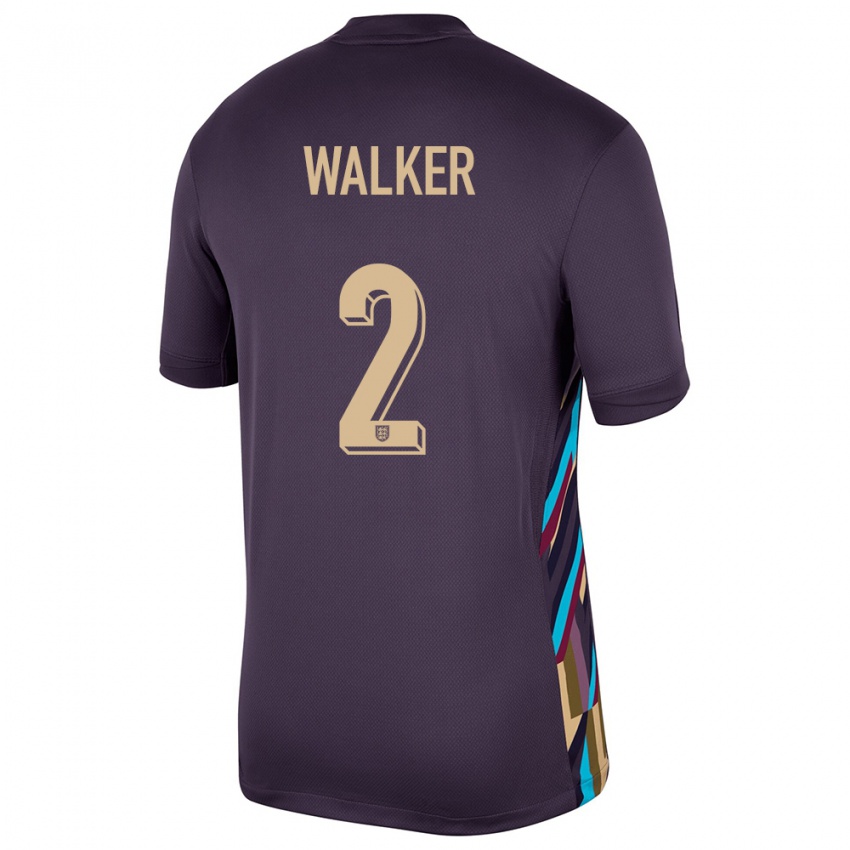 Criança Camisola Inglaterra Kyle Walker #2 Passa Escura Alternativa 24-26 Camisa Brasil