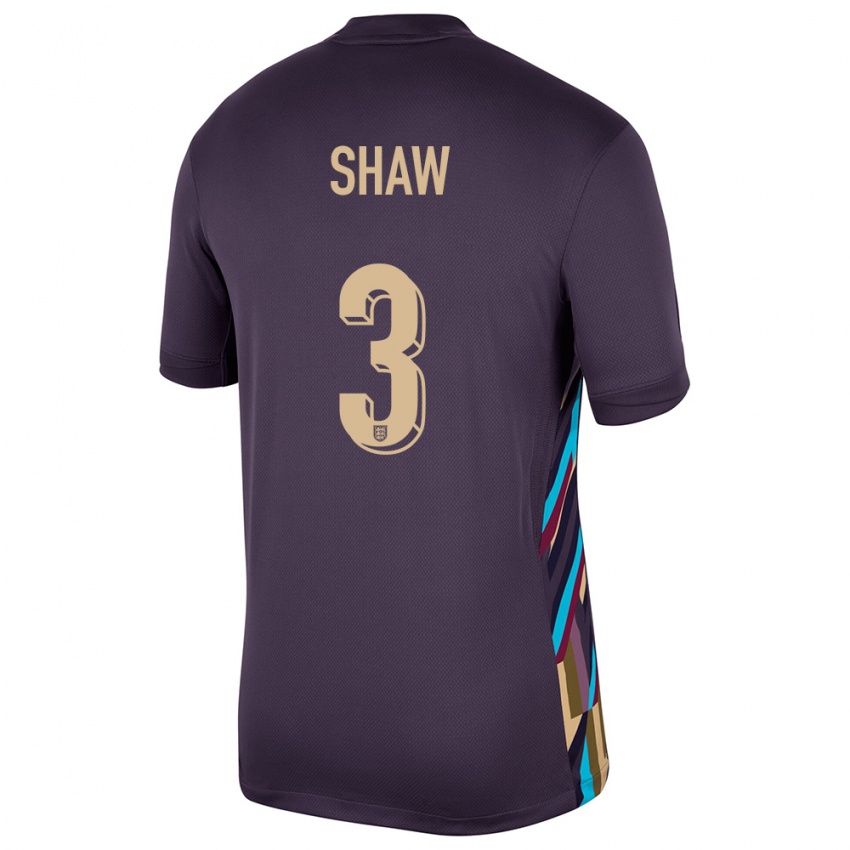 Criança Camisola Inglaterra Luke Shaw #3 Passa Escura Alternativa 24-26 Camisa Brasil