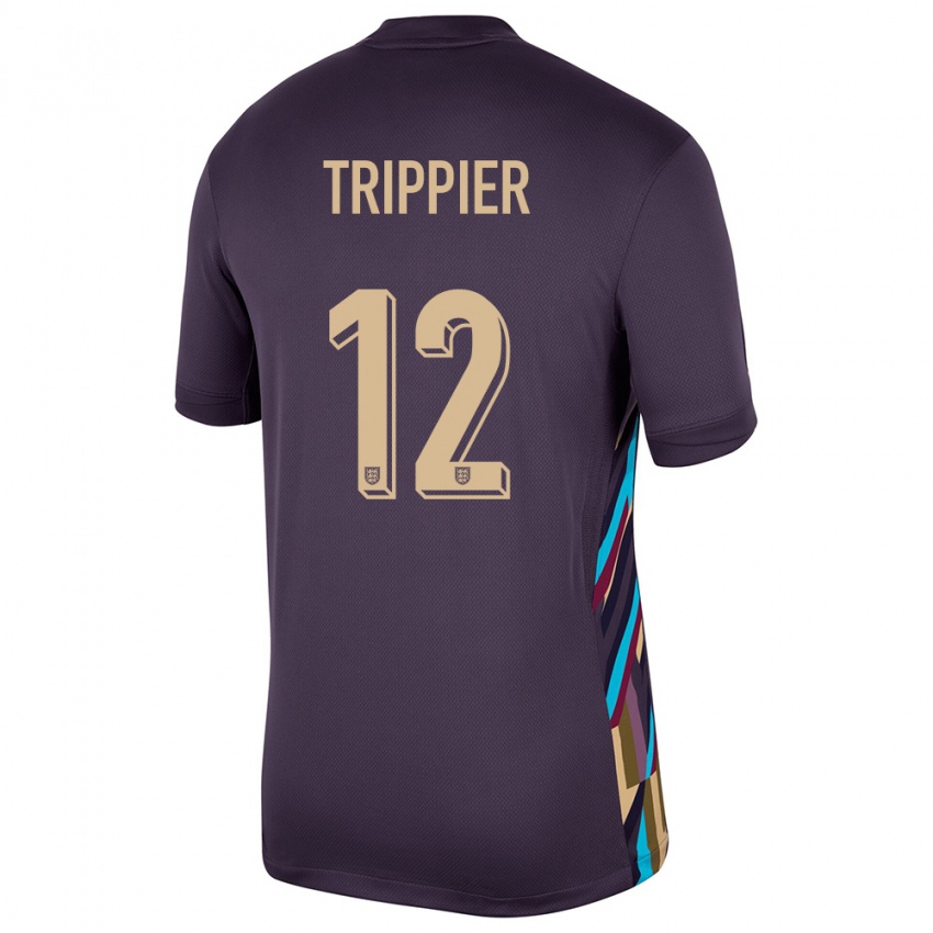 Criança Camisola Inglaterra Kieran Trippier #12 Passa Escura Alternativa 24-26 Camisa Brasil