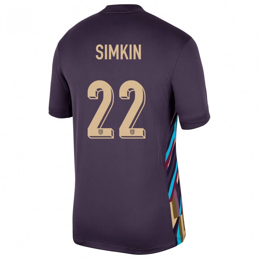 Criança Camisola Inglaterra Tommy Simkin #22 Passa Escura Alternativa 24-26 Camisa Brasil