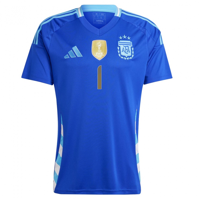 Criança Camisola Argentina Francisco Gomez #1 Azul Alternativa 24-26 Camisa Brasil