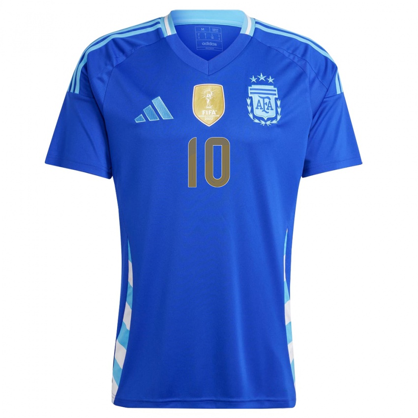 Criança Camisola Argentina Lionel Messi #10 Azul Alternativa 24-26 Camisa Brasil