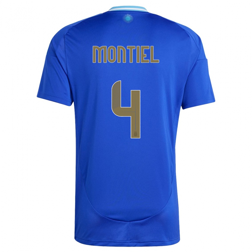 Criança Camisola Argentina Gonzalo Montiel #4 Azul Alternativa 24-26 Camisa Brasil